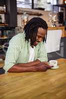 Hipster using a smartphone