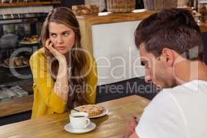 Couple sitting and tension feeling