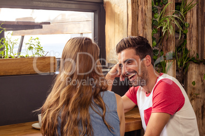 Smiling couple talking