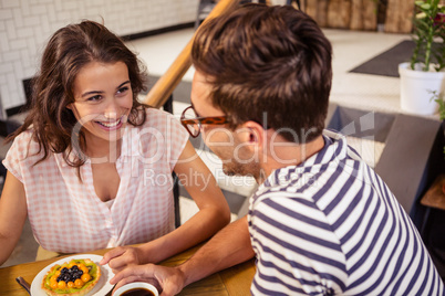 Couple smiling at each other