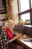 Woman using smartphone