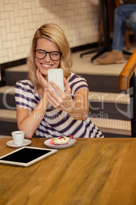 Woman taking a selfie