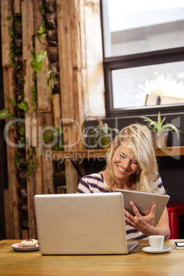 Woman using technology