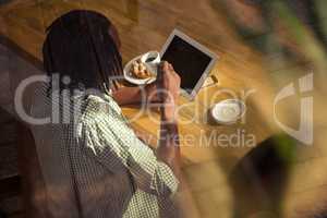 Man drinking an espresso