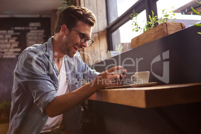 Man using a smartphone