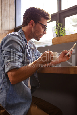 Man using a smartphone