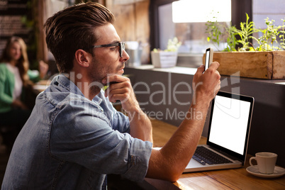 Man using a smartphone