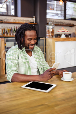 Man using a smartphone