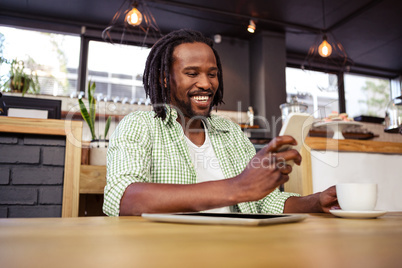 Man using a smartphone