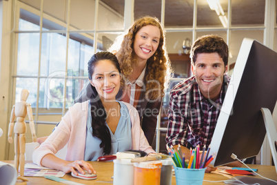 Business people posing together