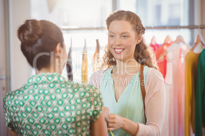Woman speaking with her friend