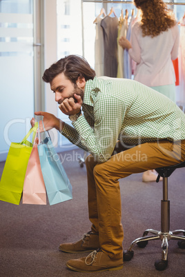 Man waiting for his wife