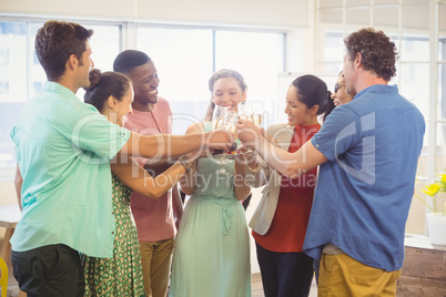 Business people celebrating a birthday