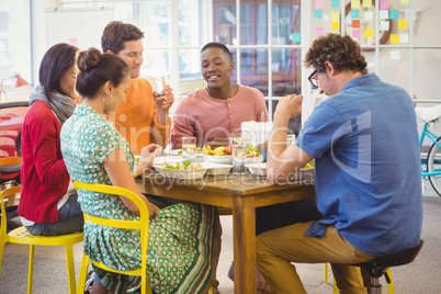 Business people eating together