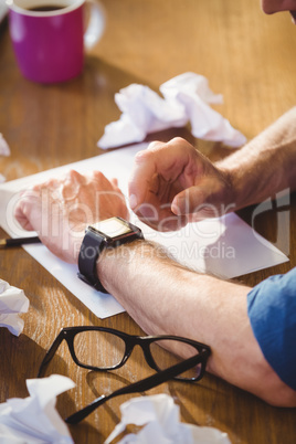 Businessman working on his paper