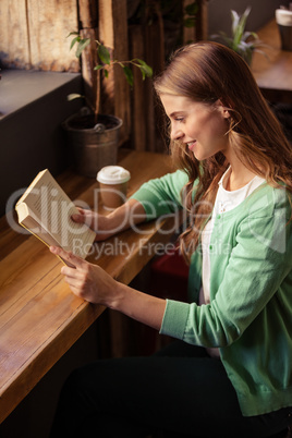 Beautiful girl reading book