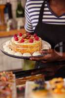 Close up view of appetizing cake