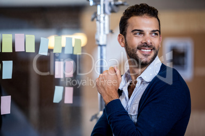 Businessman smiling and looking away