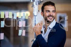 Businessman smiling and looking away