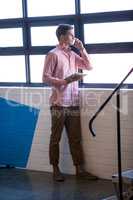 Smart businessman calling with her mobile phone
