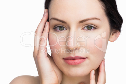 Beautiful woman posing with natural makeup