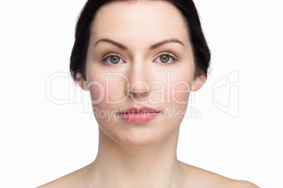 Beautiful woman posing with natural makeup
