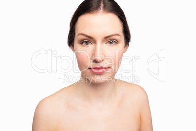 Beautiful woman posing with natural makeup