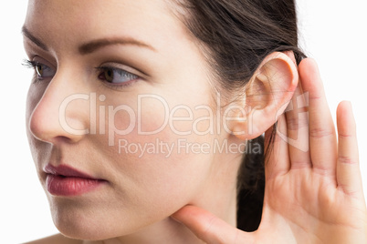 Woman showing her ear