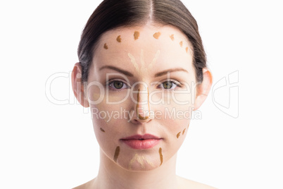 Portrait of woman with contouring makeup