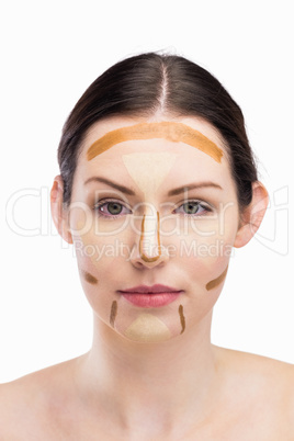 Portrait of woman with contouring makeup