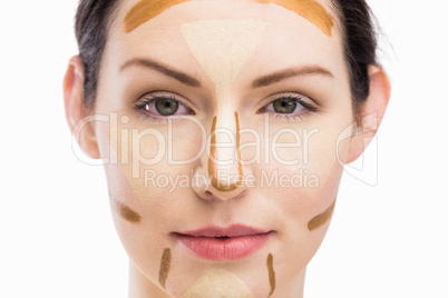 Portrait of woman with contouring makeup