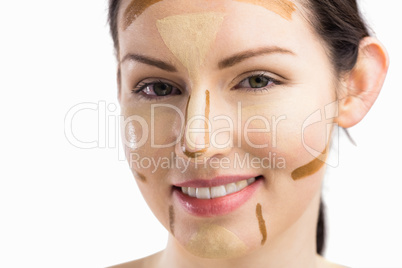 Portrait of woman with contouring makeup