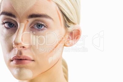 Portrait of woman with contouring makeup