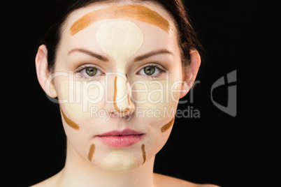 Portrait of woman with contouring makeup