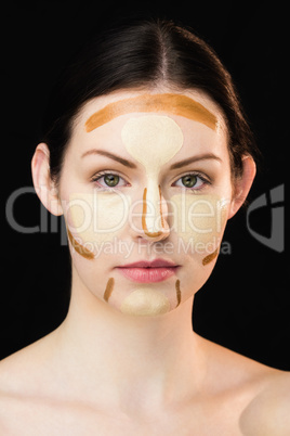 Portrait of woman with contouring makeup