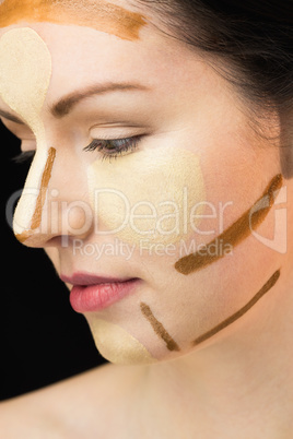 Portrait of woman with contouring makeup