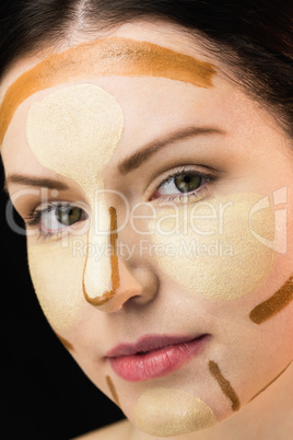 Portrait of woman with contouring makeup