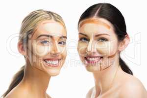 Portrait of women with contouring makeup
