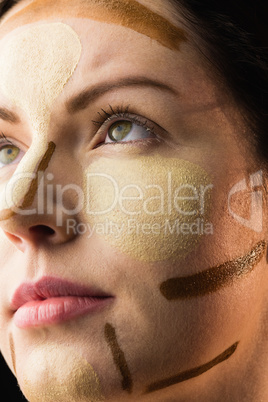 Portrait of woman with contouring makeup