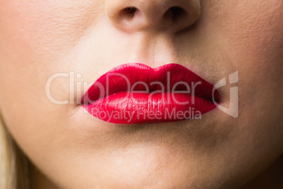 Close up of lips with makeup on them