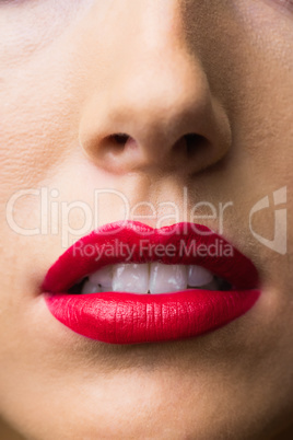 Close up of lips with makeup on them