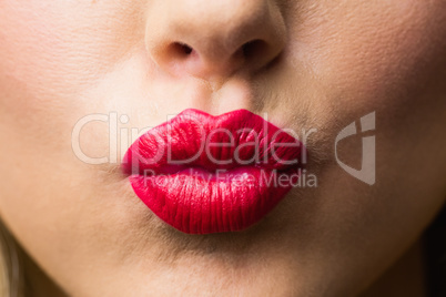 Close up of lips with makeup on them