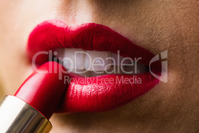 Close up of lips with makeup on them