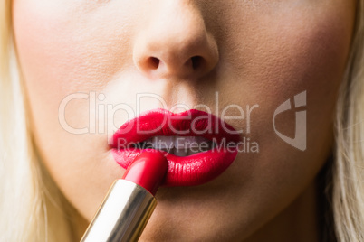 Close up of lips with makeup on them