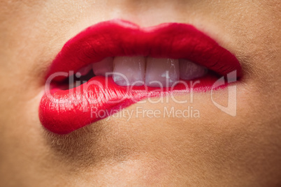 Close up of lips with makeup on them