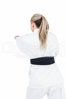 Female athlete practicing judo