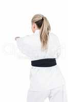 Female athlete practicing judo