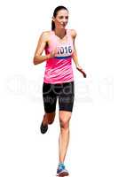 Athletic woman is running