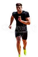 Athletic man is jogging