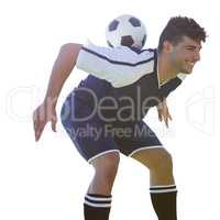 Man soccer player keeping the ball on his back